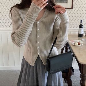 Korean Sage Green Cardigan from Ifyou!